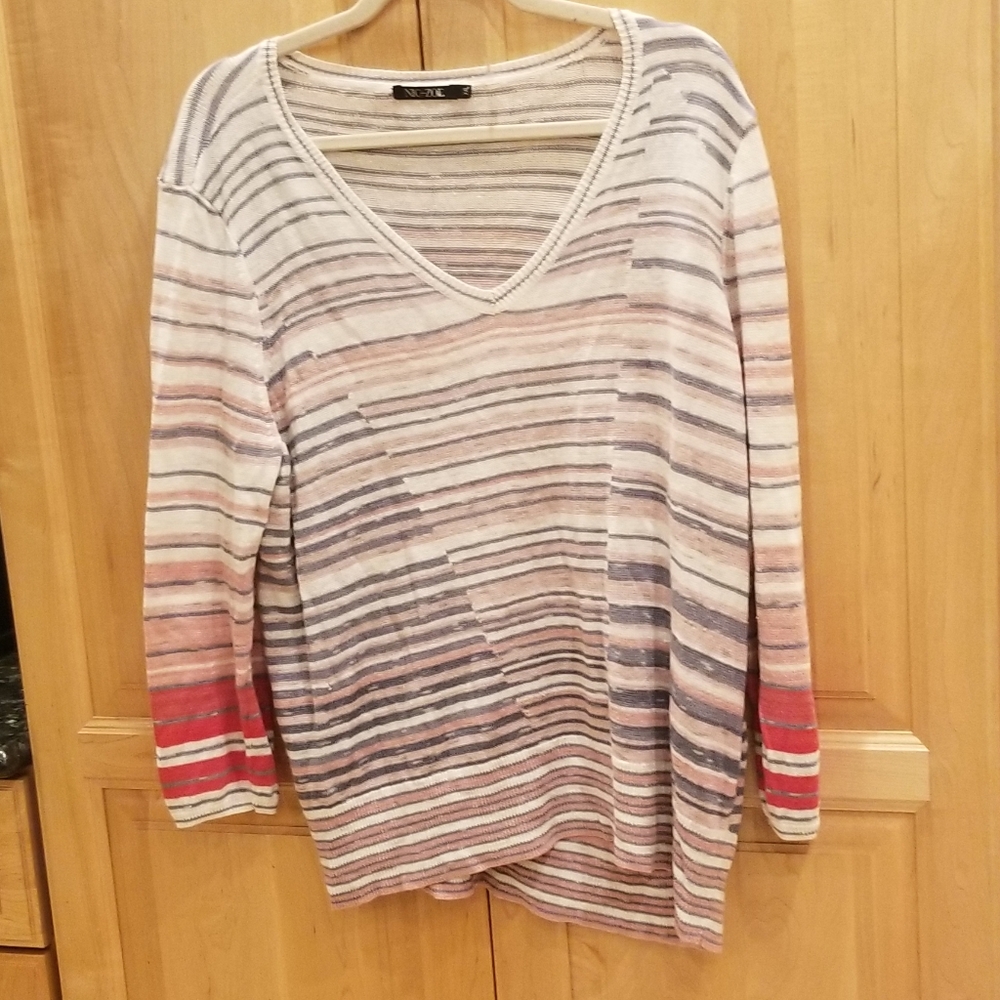 NIC+ZOE Skyline Stripe Top NWT SZ XXL